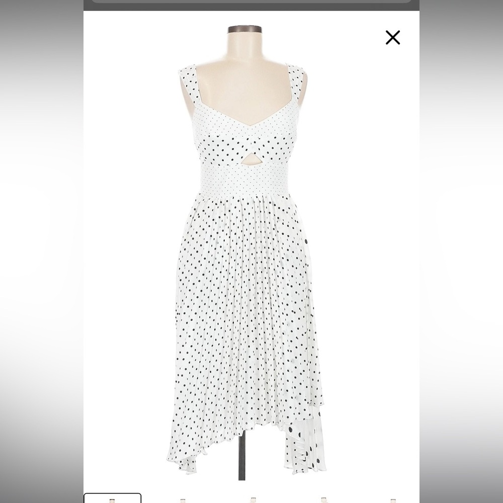 Banana Republic White polkadot Sundress asymmetrical size 8 tall